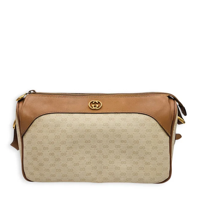 Gucci Vintage GG Micro Beige Crossbody Bag in Beige Calfskin from LuxLexicon