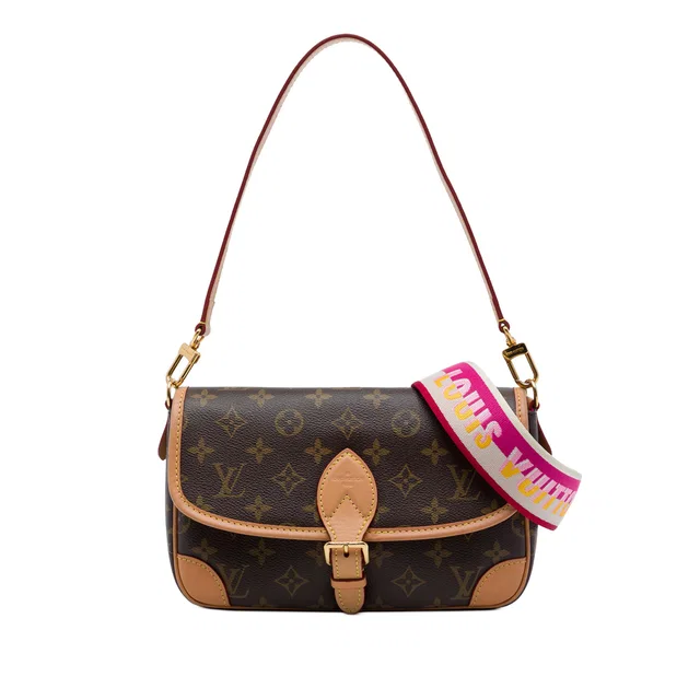 Brown Louis Vuitton Monogram Diane Satchel in Brown Coated canvas from Designer Revival