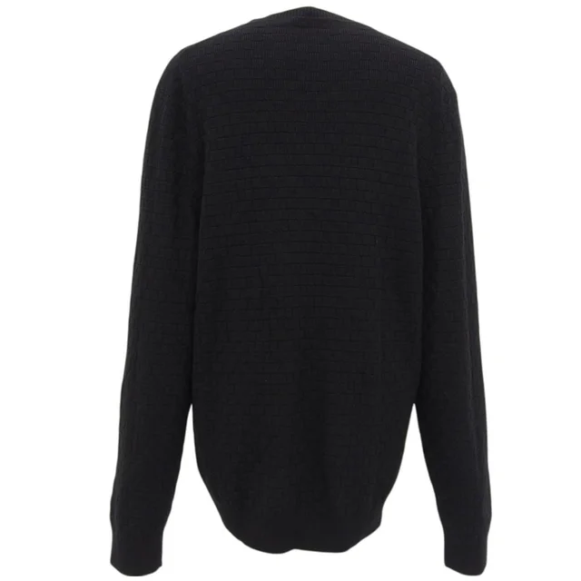 Louis Vuitton Damier Pattern Long-Sleeve Knit Top #5L Black in Black Wool from VINTAGE QOO TOKYO, photo 2 of 2