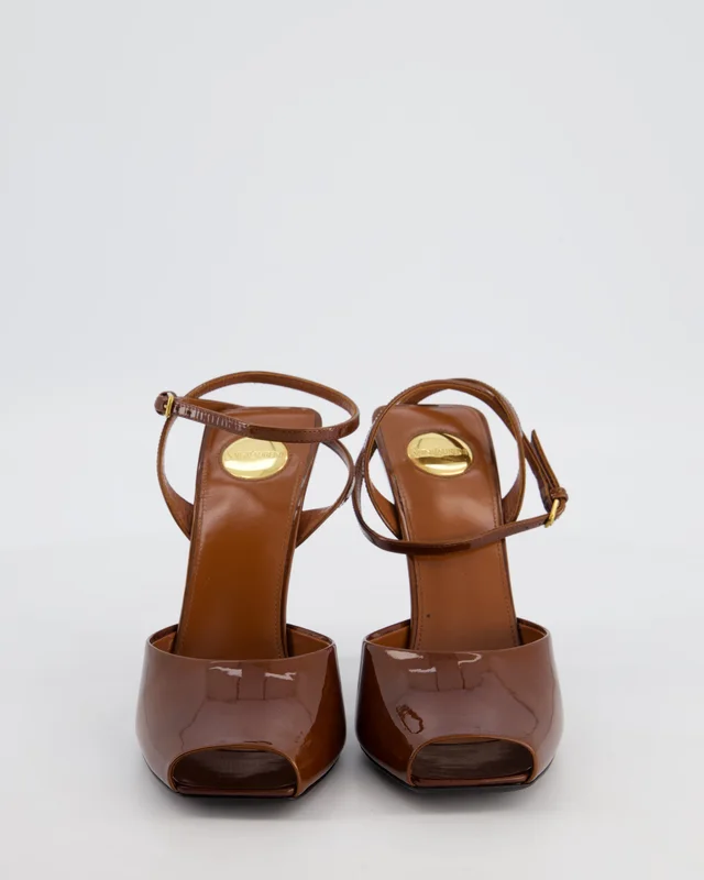 Saint Laurent Caramel Brown Le Scandale 110 Patent Leather Heels Size EU 38.5 in Brown Patent leather from Sellier, photo 2 of 2