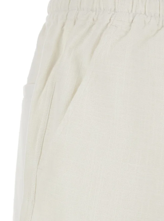 MARANT ETOILE Balyme White Shorts with Elastic Waist and Drawstring and Scalloped Hem in Cotton for Women in White 100% Cotton, photo 5 of 6 from Gaudenzi Boutique