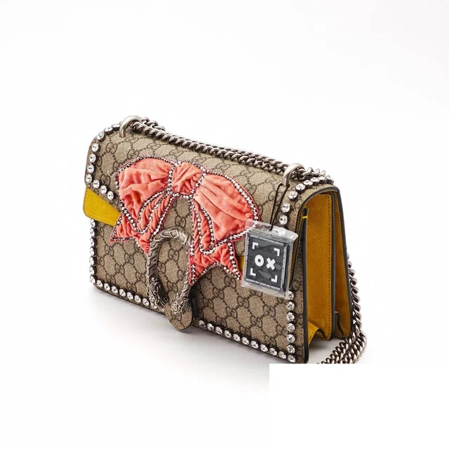 Gucci Dionysus Ribbon 2-Way Shoulder Bag Beige in Beige Canvas from The Reluxe