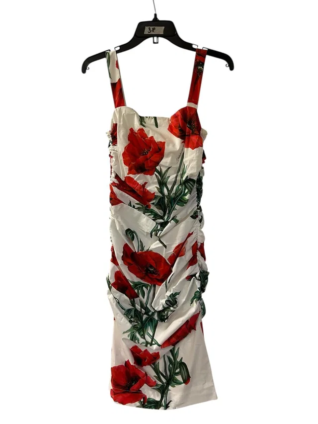 Dolce & Gabbana White DRESS Flowers Print in White from Luxury Promise