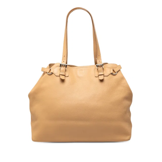 Brown Prada Vitello Daino Tote in Brown Leather from Designer Revival