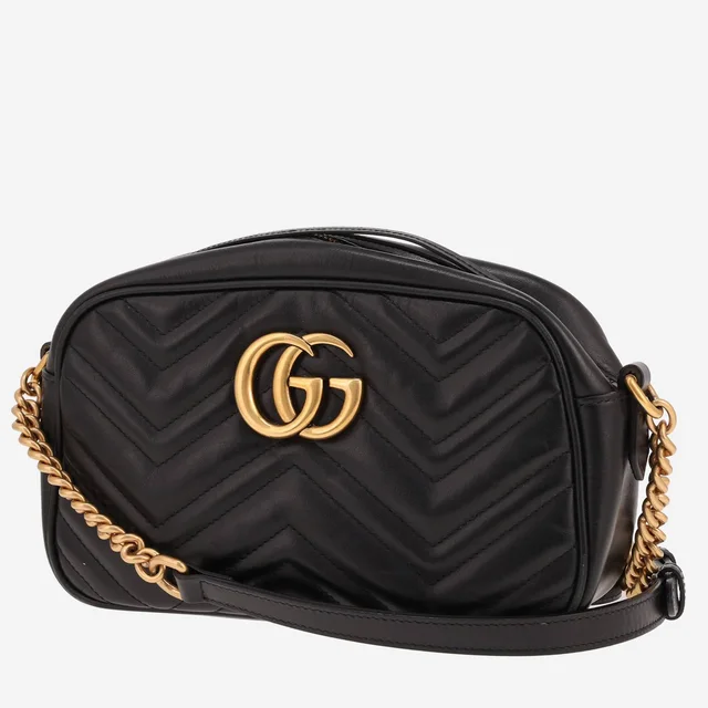Gucci GG Marmont shoulder bag in black quilted leather in Black Leather from Collector Square