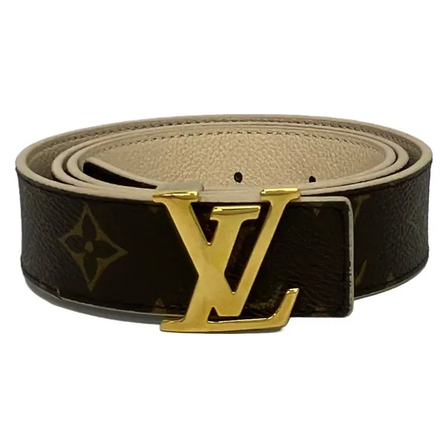 Louis Vuitton Belt 85/34 Dark Brown Beige Reversible in Brown Coated canvas from The Reluxe
