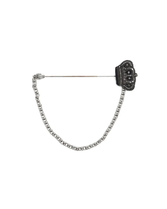 Dolce & Gabbana Beaded Crown Pin Brooch from A Retro Tale