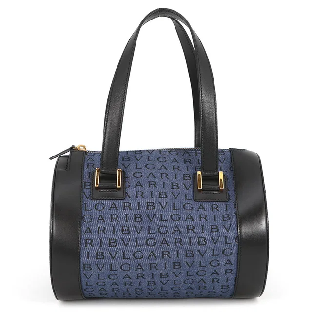 Bvlgari Logomania B.Zero1 Handbag Navy/Black Denim Leather in Black Denim from GALLERY RARE