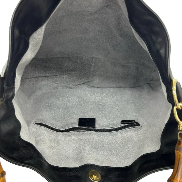 Gucci Bamboo Leather 2way Bag in Black Leather from LuxUness, photo 9 of 10