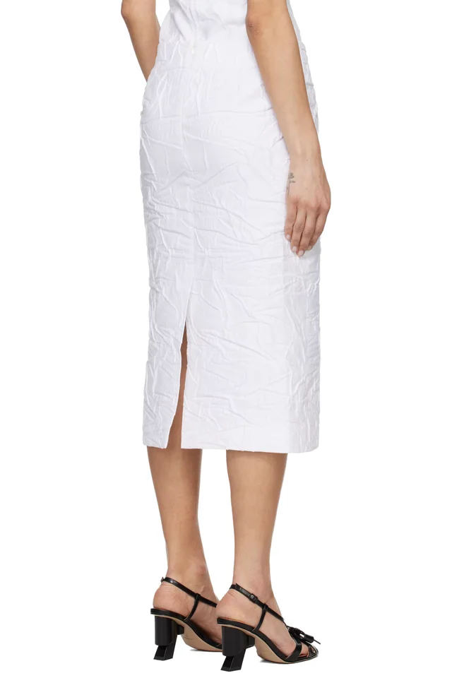 SHUSHU/TONG White Trumpet Hem Midi Skirt, photo 3 of 4 from SSENSE