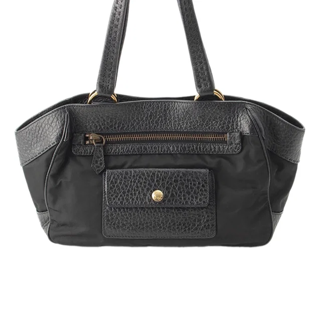 Black Prada Berlino Trimmed Tessuto Shoulder Bag in Black Nylon from Designer Revival