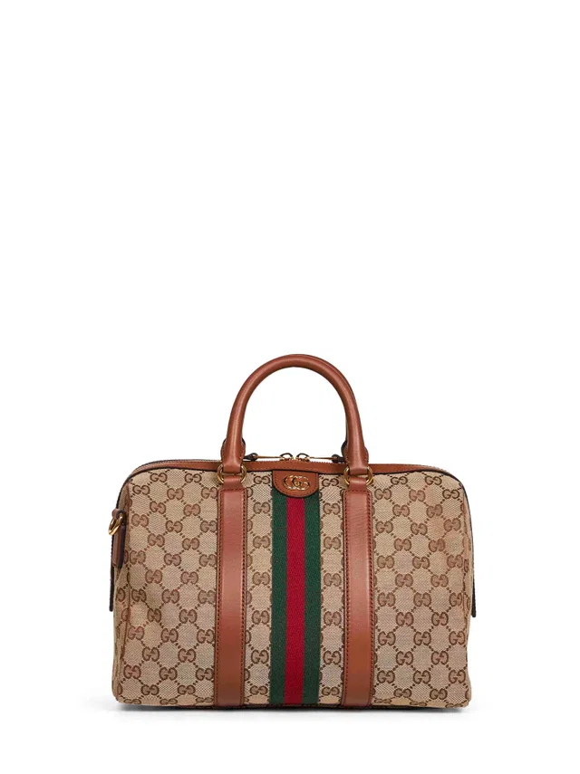 Gucci Boston Top Handle Bag — Beige Polyester in Beige Coated canvas from HEWI
