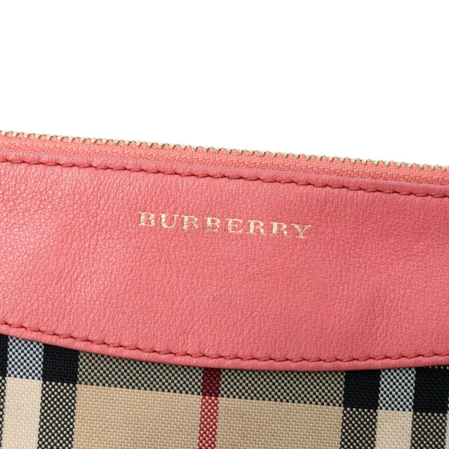 Beige Burberry Haymarket Check Nylon Peyton Clutch in Beige Nylon from Designer Revival, photo 6 of 7