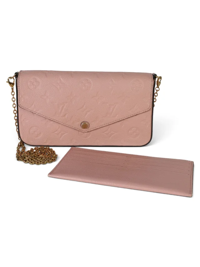 Louis Vuitton Rose Poudre Monogram Empreinte Felicie Pochette in Pink Leather from Season 2 Consign, photo 8 of 9