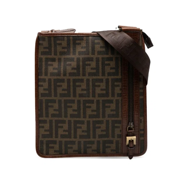 Brown Fendi Zucca Coated Canvas Crossbody in Brown Coated canvas from Designer Revival