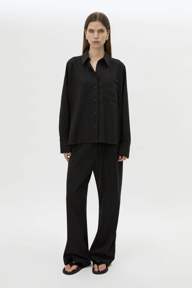 C&M CAMILLA AND MARC SALE Sedona Striped Shirt in Black from Camilla and Marc, photo 1 of 1