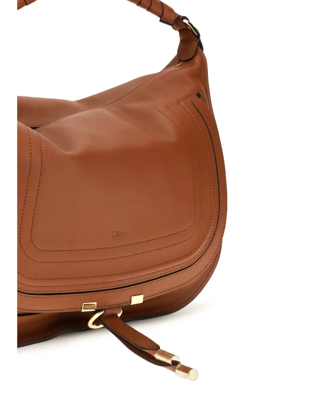 Chloé Marcie Shoulder Bag — Brown Calf Leather in Brown Calfskin from HEWI
