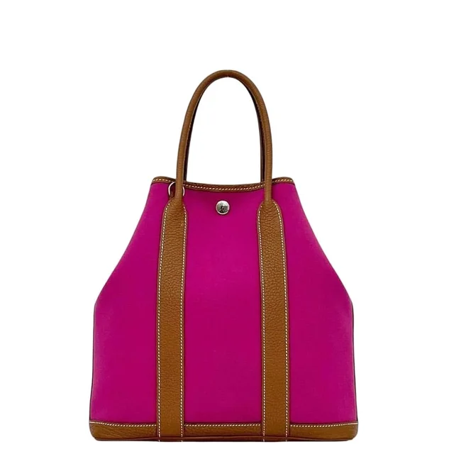 Hermès Tote Garden File PM Pink Brown Rose Purple Gold Palladium Handbag in Brown from The Reluxe