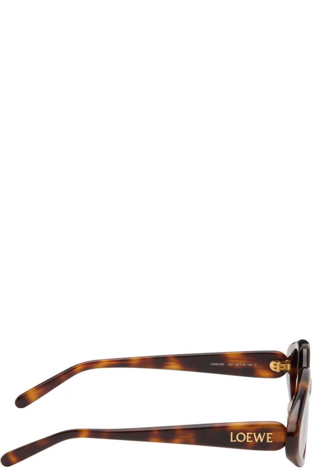 LOEWE Brown Triangle Slim Sunglasses, photo 2 of 2 from SSENSE