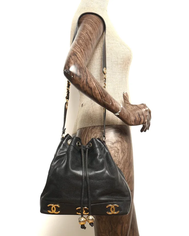 Chanel CC Caviar Bucket Bag in Caviar leather from A Retro Tale, photo 12 of 12