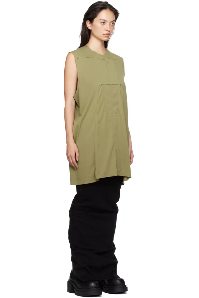 Rick Owens DRKSHDW Khaki Luxor SL Tank Top, photo 2 of 4 from SSENSE