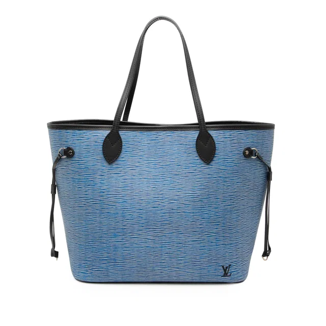 Blue Louis Vuitton Epi Denim Neverfull MM Tote Bag in Blue Denim from Designer Revival