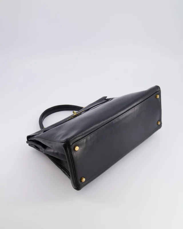 Hermès Vintage Kelly 32 Retourne Bag in Black Box leather from Sellier, photo 17 of 22
