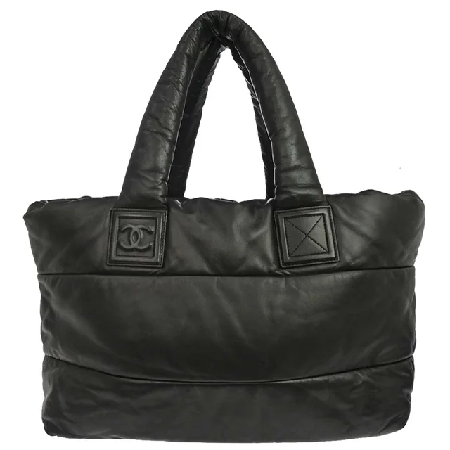 Chanel 2008-2009 Black Lambskin Coco Cocoon Tote Handbag in Black Lambskin from AMORE Vintage Tokyo