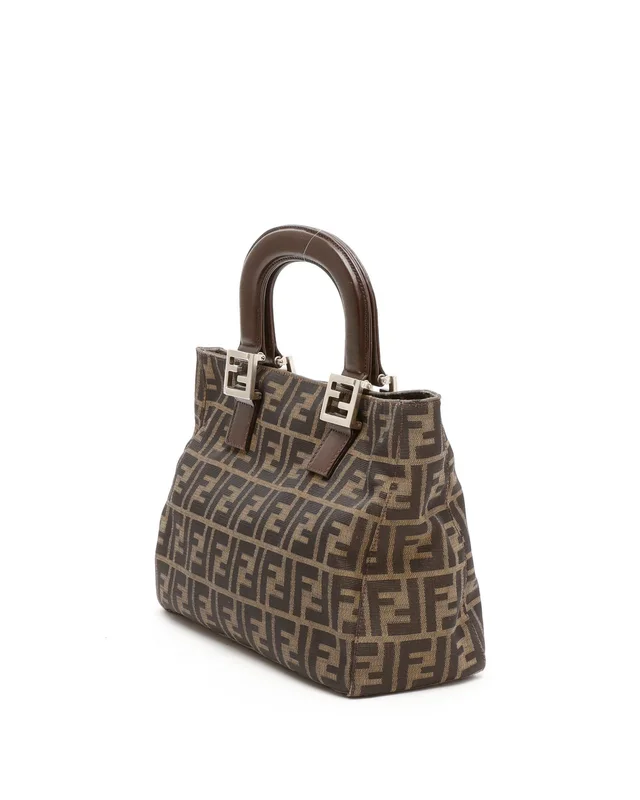 Fendi Small Zucca Tote Bag in Canvas from A Retro Tale, photo 2 of 7