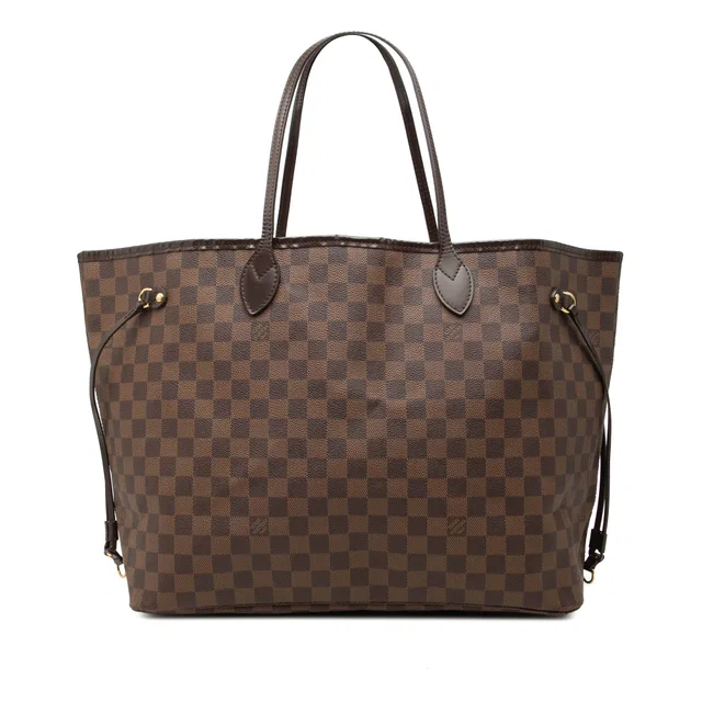 Brown Louis Vuitton Damier Ebene Neverfull GM Tote Bag in Brown Canvas from Designer Revival