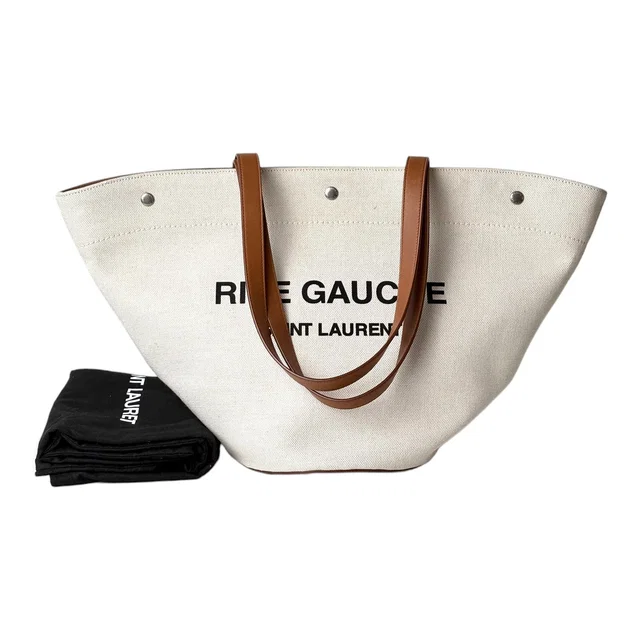 Saint Laurent Rive Gauche Canvas Tote Bag in Canvas from Luxury Promise