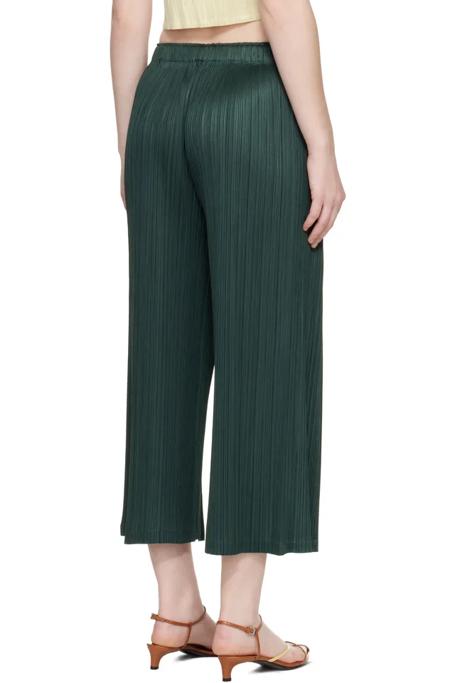 PLEATS PLEASE ISSEY MIYAKE Green Monthly Colors December Trousers, photo 3 of 4 from SSENSE