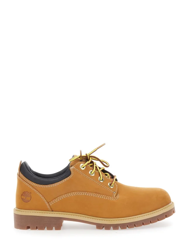 Beige Lace-Up Ankle Boots with Two-Tone Laces and Logo Embossed on the Side in Leather for Men in Beige, image 1 of 1 from Gaudenzi Boutique