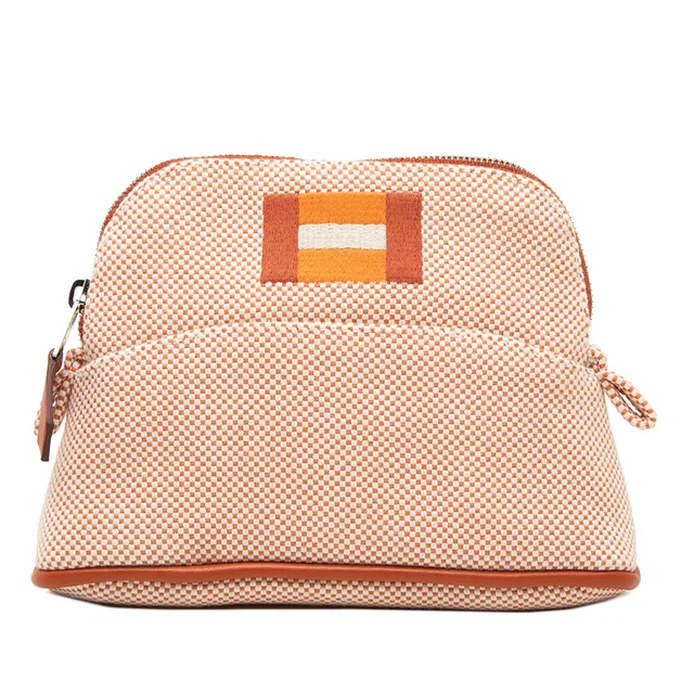 Orange Hermès Mini Cotton Bolide Casaque Case Pouch in Orange Leather from Designer Revival