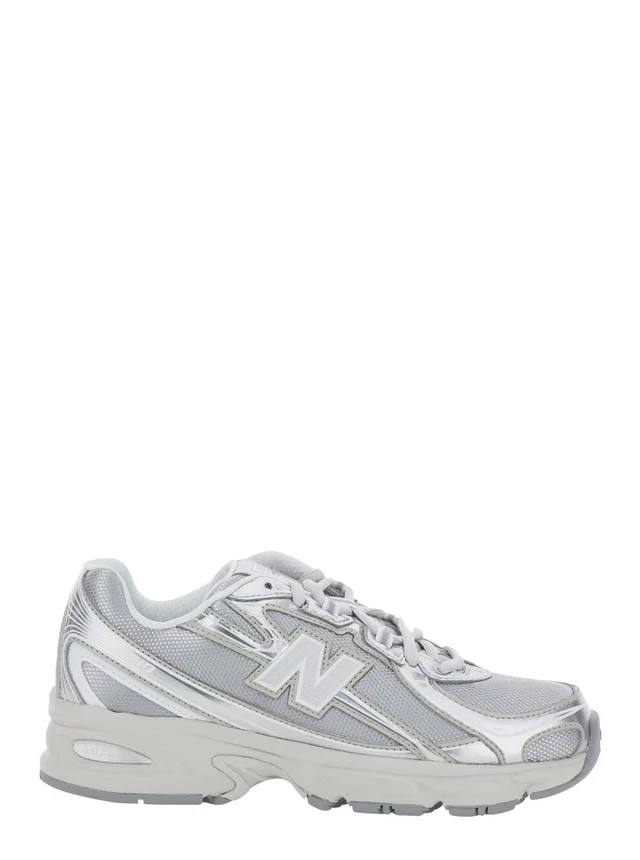 NEW BALANCE '740' silver Colored Sneakers with Metallic Details and logo patch on the side in tech fabric unisex in 100% Synthetic/Mesh, photo 2 of 8 from Gaudenzi Boutique