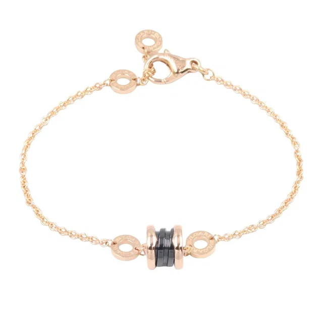 Bvlgari B-zero1 Au750 Pink Gold Ceramic Bracelet Size 17 in Pink Ceramic from LuxUness