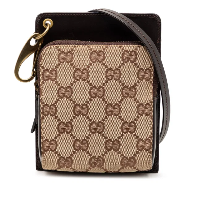 Brown Gucci GG Canvas Crossbody in Brown Canvas from Designer Revival