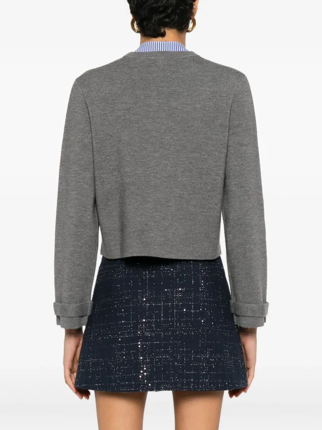 Maje cardigan with removable tie in Grey, photo 4 of 5 from FARFETCH