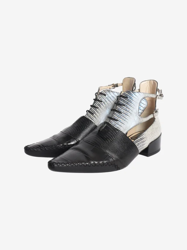 Dior Black Nomade cut-out ankle boots - size EU 37.5 in Black Lizard from Sign of the Times, photo 2 of 2