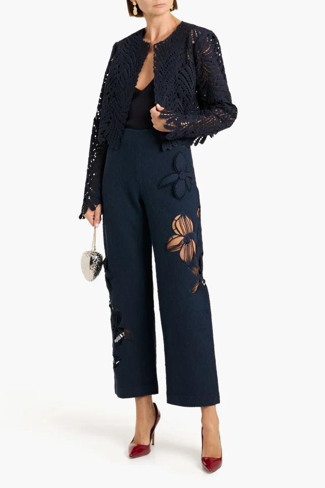 Oscar de la Renta Laser-Cut Wool-Blend Tweed Jacket, photo 2 of 4 from THE OUTNET