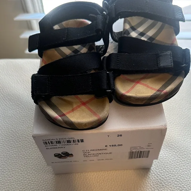Burberry Strappy Sandals With Classic Check in black from Poshmark
