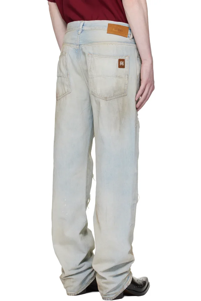 AMIRI Blue Snake Thrasher Straight Jeans, photo 3 of 4 from SSENSE