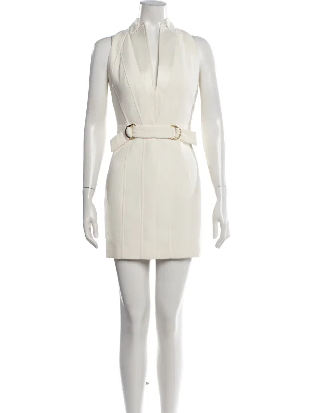 Balmain Silk Mini Dress in white Silk from The RealReal