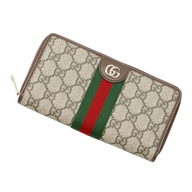 Gucci Ophidia Zip Around Wallet Beige/Brown838484 FAE0L 9746 GG Supreme/Leather in Beige Leather from GALLERY RARE