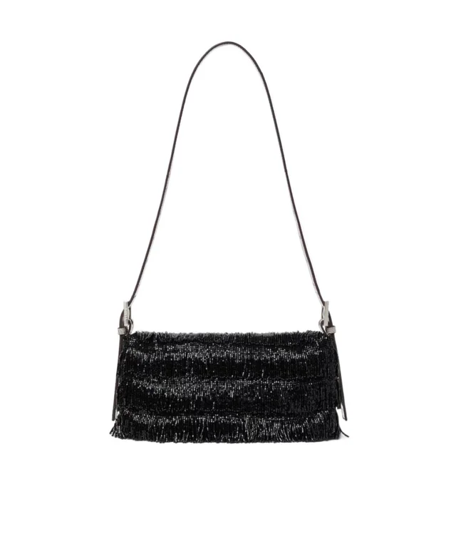 Fendi Baguette® 26424 Black Re Edition bag with bead fringes, photo 3 of 4 from SENSER