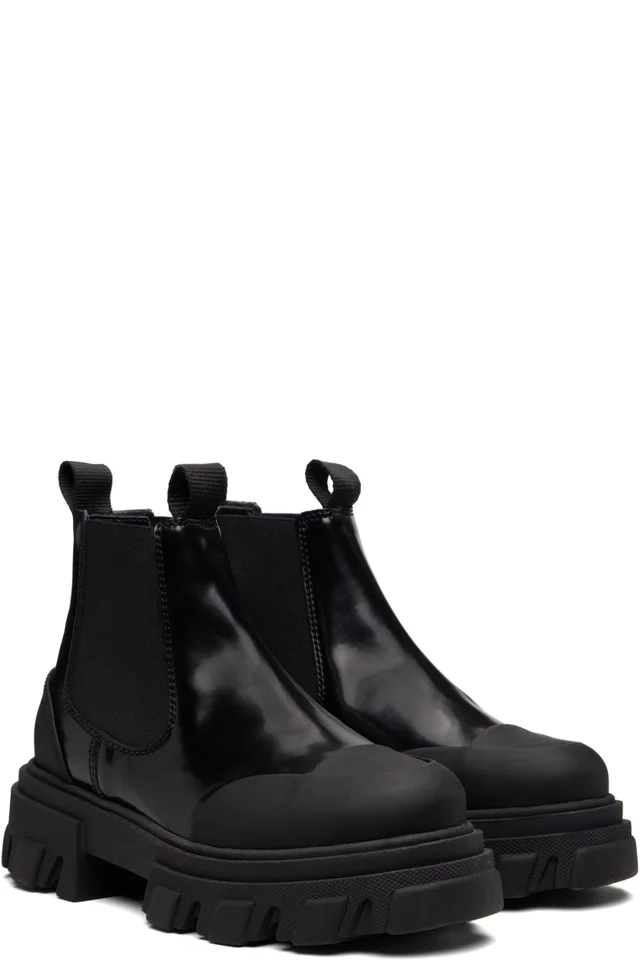 GANNI Black Cleated Low Chelsea Boots, photo 4 of 5 from SSENSE
