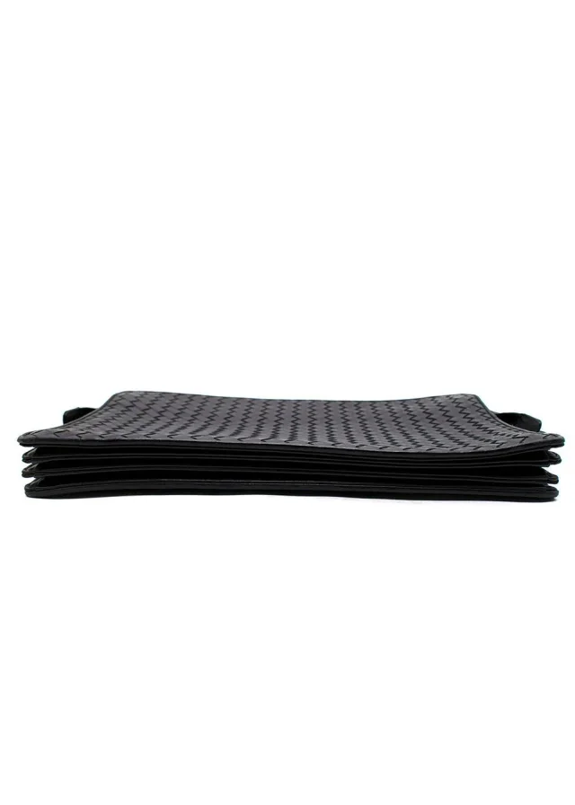 Bottega Veneta Black Large Pochette/document holder in Black Woven leather from HEWI, photo 2 of 10
