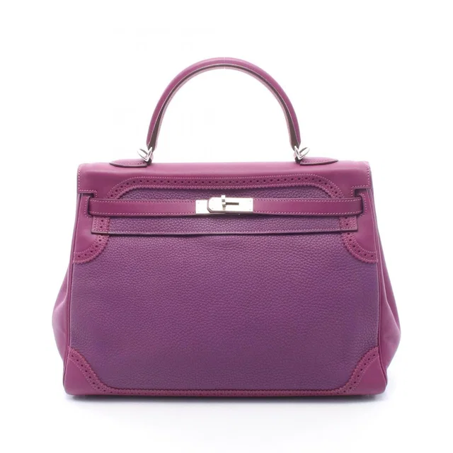 Hermès Handbag Kelly 35 Ghillies Retourne 2-Way Anemone Calfskin in Calfskin from The Reluxe