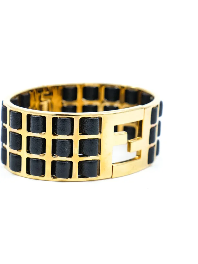 Fendi Fendista Leather Woven Bangle in Woven leather from Arcade Vintage, photo 2 of 2