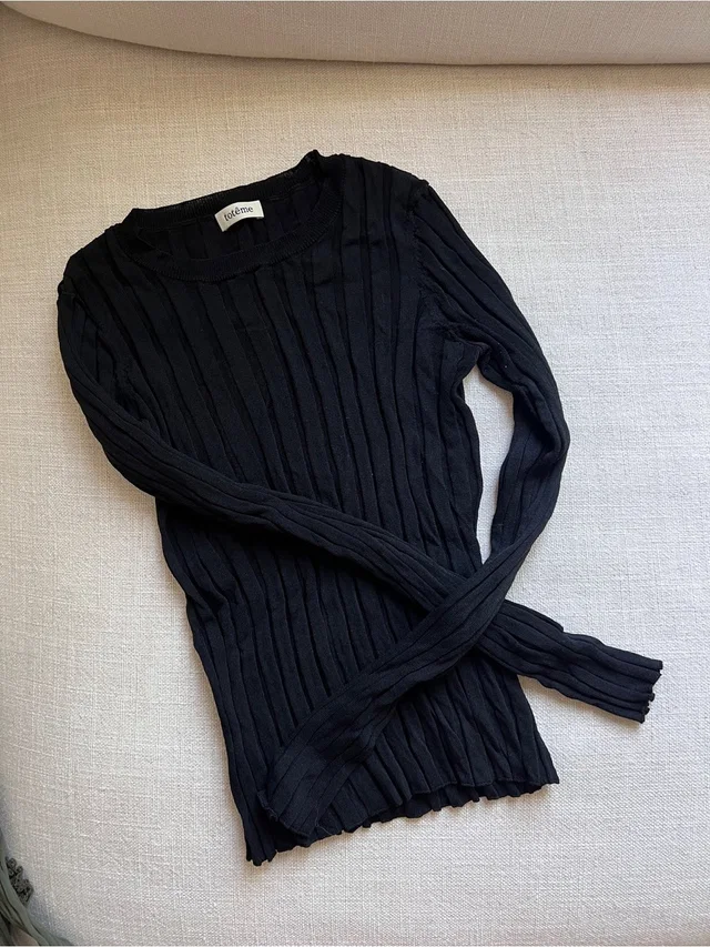 TOTEME Ribbed Long Sleeve Top in black from Poshmark, photo 1 of 1